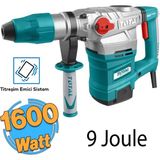 Proter Total Kırıcı Delici 7 kg Darbeli Matkap 1600 W Metal Beton Elektropnömatik Delme Hilti 9 Joule Güç