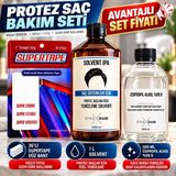 Protez Saç Bakım Seti – 36’lı Supertape Düz Bant + 1 L Solvent + 500 ml Ipa