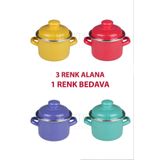 Protocol London Emaye Mini Derin Tencere Seti 12 Cm 900 Ml - 3 Renk Alana 1 Renk Bedava