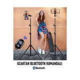 Protonust Bluetooth Kumandalı Tripod 2.1 Metre Metal Ring Lıght Lamba Ayağı 360 Döner Başlıklı Telefon Tutucu
