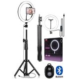 Protonust Kumandalı Youtuber Tiktok Çekim Işık Telefon Tutucu Makyaj Işığı Ring Light 10 Inç 2.1 M Tripod
