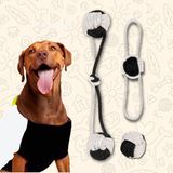 Proud Wave Köpek Oyuncağı Fanatik Üçlü Set Diş İpi Diş Sağlığı Köpek Topu Siyah Beyaz Orta İri Irk Diş Kaşıma