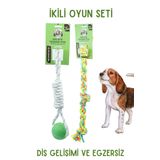 Proud Wave Köpek Oyuncağı Ikili Toplu Çekiştirmeli Halat - Diş Ipi - Pamuk Ipliği Köpek Oyuncağı - Ikili Set ikili-oyuncak