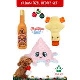 Proud Wave Köpek Oyuncağı Yılbaşı Seti 3 Büyük Peluş Köpek Oyuncağı Hışırtılı Zilli