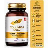 Provega Collagen Gold Tip II Hidrolize Kolajen, Kondroitin Sülfat, Kalsiyum, Magnezyum, Vitamin C ve D İçeren Takviye Edici Gıda, 30 Tablet