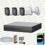 Provzen Dahua Full Hd 3 Kameralı Güvenlik Kamerası + 500GB HDD - Beyaz