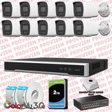Provzen Hikvision 10 Kameralı 4Mp Ip Colorvu 3.0 Güvenlik Sistemi Aı İnsan Araç Algılama Mikrofon Ve Işıklı Alarm