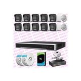 Provzen Hikvision 10 Kameralı IP 1080P ColorVu Güvenlik Kamerası Mikrofonlu Olay Anında bildirim