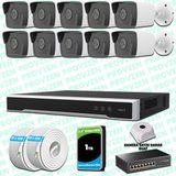Provzen Hikvision 10 Kameralı IP 1080P Mikrofonlu Güvenlik Kamerası Olay Anında bildirim