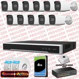 Provzen Hikvision 11 Kameralı 6Mp Ip Colorvu 3.0 Güvenlik Sistemi Aı İnsan Araç Algılama Çift Yönlü Ses Ve Işıklı Alarm