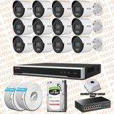 Provzen Hikvision 12 IP 4MP ColorVu Mikrofonlu Güvenlik Kamerası Olay Anında bildirim