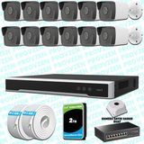 Provzen Hikvision 12 IP Kameralı 4MP 1440P Mikrofonlu Güvenlik Kamerası