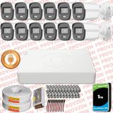 Provzen Hikvision 12'li Full HD Güvenlik Kamerası Set 7/24 Renkli, Mikrofonlu, Olay Anında Bildirim