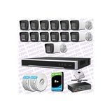 Provzen Hikvision 13 IP 4MP Hibrit ColorVu Güvenlik Kamerası Seti Olay Anında bildirim