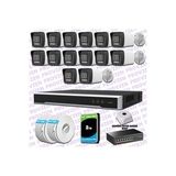 Provzen Hikvision 15 IP 4MP Hibrit ColorVu Güvenlik Kamerası Seti Olay Anında bildirim
