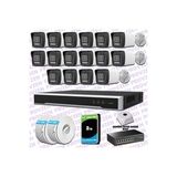 Provzen Hikvision 16 IP 4MP Hibrit ColorVu Güvenlik Kamerası Seti Olay Anında bildirim