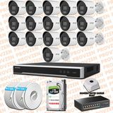 Provzen Hikvision 16 IP Kamera 7/24 Renkli Mikrofonlu Güvenlik Kamerası Olay Anında bildirim