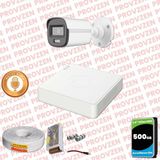 Provzen Hikvision 1'li Full HD Güvenlik Kamerası Set 7/24 Renkli, Mikrofonlu, Olay Anında Bildirim