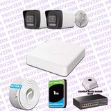 Provzen Hikvision 2 IP 4MP Hibrit ColorVu Güvenlik Kamerası Seti Olay Anında bildirim