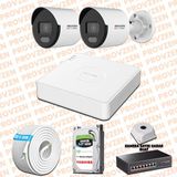 Provzen Hikvision 2 IP Kamera 7/24 Renkli Mikrofonlu Güvenlik Kamerası Olay Anında bildirim