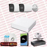 Provzen Hikvision 2 Kameralı 6Mp Ip Colorvu 3.0 Güvenlik Sistemi Aı İnsan Araç Algılama Çift Yönlü Ses Ve Işıklı Alarm