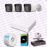Provzen Hikvision 3 IP 4MP Hibrit ColorVu Güvenlik Kamerası Seti Olay Anında bildirim