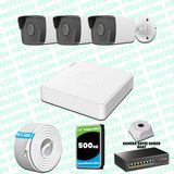 Provzen Hikvision 3 Kameralı IP 1080P Mikrofonlu Güvenlik Kamerası Olay Anında bildirim