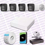 Provzen Hikvision 4 IP 4MP Hibrit ColorVu Güvenlik Kamerası Seti Olay Anında bildirim