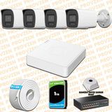 Provzen Hikvision 4 IP Kameralı Colorvu Hibrit Güvenlik Kamerası