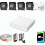 Provzen Hikvision 4 Kameralı Full HD Geniş Açı Güvenlik Kamerası 500GB Olay Anında bildirim