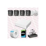 Provzen Hikvision 4 Kameralı IP Full HD Renkli Güvenlik Kamerası Mikrofonlu