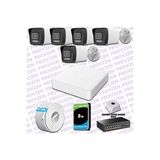 Provzen Hikvision 5 IP 4MP Hibrit ColorVu Güvenlik Kamerası Seti Olay Anında bildirim