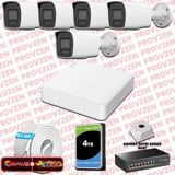 Provzen Hikvision 5 Kameralı 6Mp Ip Colorvu 3.0 Güvenlik Sistemi Aı İnsan Araç Algılama Çift Yönlü Ses Ve Işıklı Alarm
