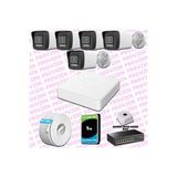 Provzen Hikvision 5 Kameralı IP 1080P ColorVu Güvenlik Kamerası Mikrofonlu Olay Anında bildirim