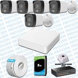 Provzen Hikvision 5’li İP 4MP Güvenlik Kamerası Seti Colorvu Mikrofonlu Olay Anında Bildirim