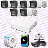 Provzen Hikvision 6 IP 4MP Hibrit ColorVu Güvenlik Kamerası Seti Olay Anında bildirim