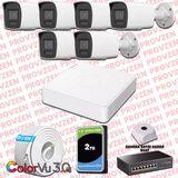 Provzen Hikvision 6 Kameralı 4Mp Ip Colorvu 3.0 Güvenlik Sistemi Aı İnsan Araç Algılama Mikrofon Ve Işıklı Alarm