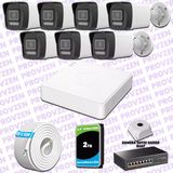 Provzen Hikvision 7 IP 4MP Hibrit ColorVu Güvenlik Kamerası Seti Olay Anında bildirim