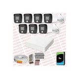 Provzen Hikvision 7 Kamera Hibrit ColorVu Full HD Güvenlik Kamera Olay Anında bildirim