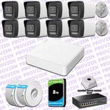 Provzen Hikvision 8 IP 4MP Hibrit ColorVu Güvenlik Kamerası Seti Olay Anında bildirim