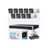 Provzen Hikvision 9 IP 4MP Hibrit ColorVu Güvenlik Kamerası Seti Olay Anında bildirim