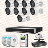 Provzen Hikvision 9 IP Kamera 7/24 Renkli Mikrofonlu Güvenlik Kamerası Olay Anında bildirim