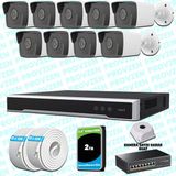 Provzen Hikvision 9 IP Kameralı 4MP 1440P Mikrofonlu Güvenlik Kamerası