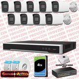 Provzen Hikvision 9 Kameralı 6Mp Ip Colorvu 3.0 Güvenlik Sistemi Aı İnsan Araç Algılama Çift Yönlü Ses Ve Işıklı Alarm