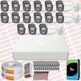 Provzen Hikvision ColorVu Full HD 15 Kameralı Gece Renkli Güvenlik Kamerası Olay Anında bildirim