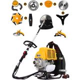Prowackers 7 In 1 Sırt Tipi Benzinli Motorlu Ot Çalı Tırpanı Çim Biçme Makinesi Çelik Fırça