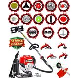 Prowackers German 14 Parça Full Set G-tech 850 Sırt Tipi Benzinli Çalı Çim Biçme Tırpanı Güçlü Yüksek Performans