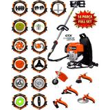 Prowackers German Ws-5200 Arazi Seti 14 Parça Full Set Sırt Tipi Benzinli Çalı Çim Biçme Tırpanı Güçlü Performans