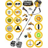Prowackers German WX-F80 Yüksek Performans 15 Parça Full Set Benzinli Yan Tipi Tırpan Ot Çim Çalı Biçme