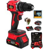 Prowackers W-2180 Darbeli Brushless Motor Samsung Pilli 2 Akülü Vidalama Matkap + 84 Parça Aksesuar Set